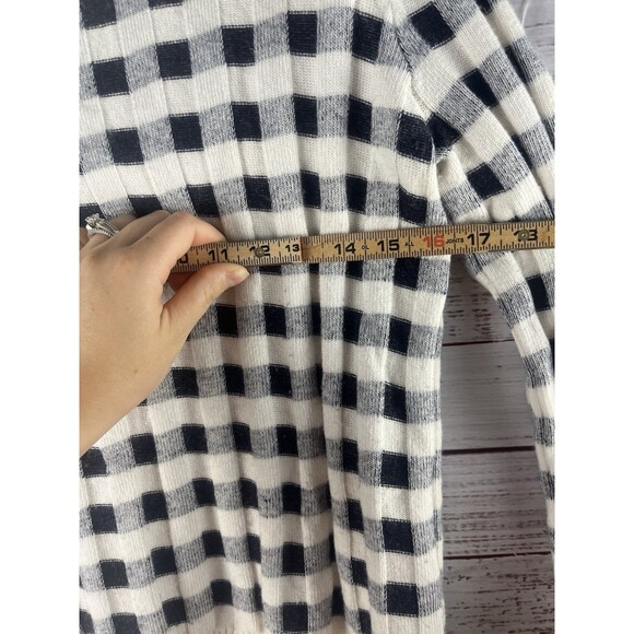 Loft Sweater Women’s Medium Wool Blend Plaid Long Sleeve Crew Neck - Picture 7 of 8